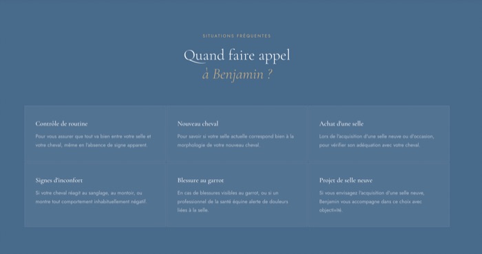 Détail du site Benjamin Mahieu