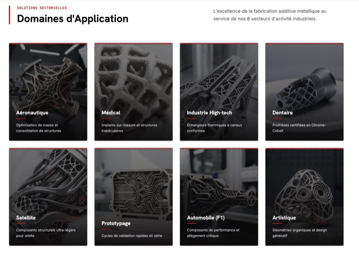 Détail du site 3D-MetalPrint
